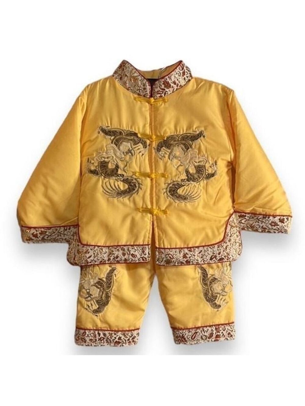 Asian Style Dragon Embroidery Tang Suit Traditional Festival New Years 10M